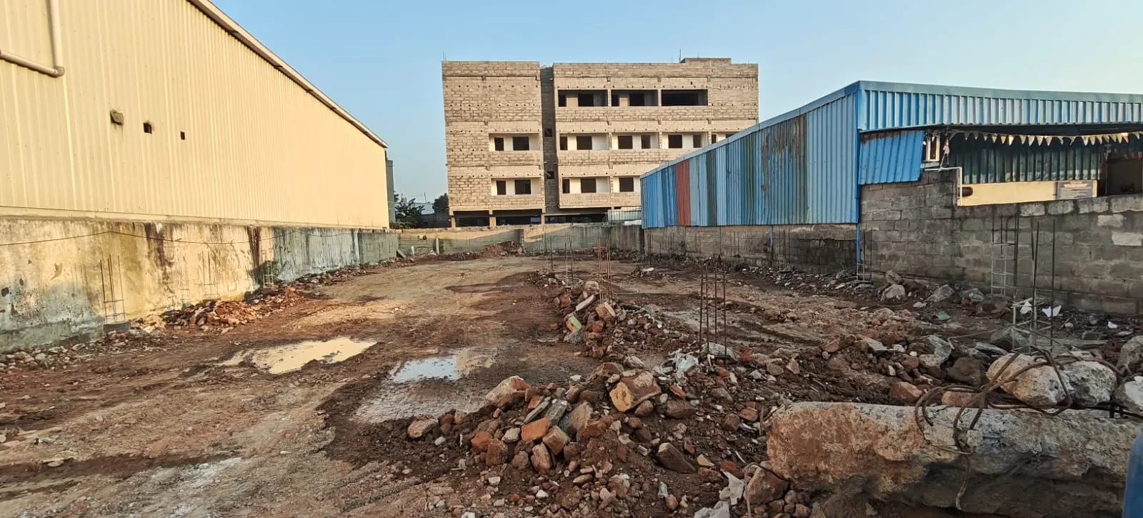 Kundrathur PEB project site clearing and groundwork